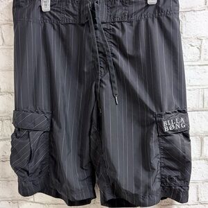 Vintage Billabong Black Pinstripe Board Shorts